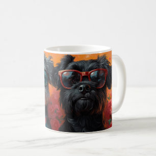 Caneca De Café Bouviers des Flandres Corações Rosas Dia dos Namor