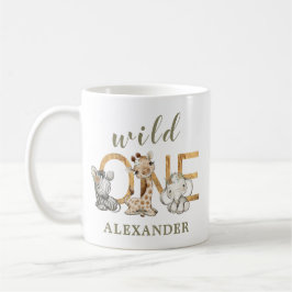 Caneca De Café Bovinos Cachorros Selvagens Um Aniversário Safari