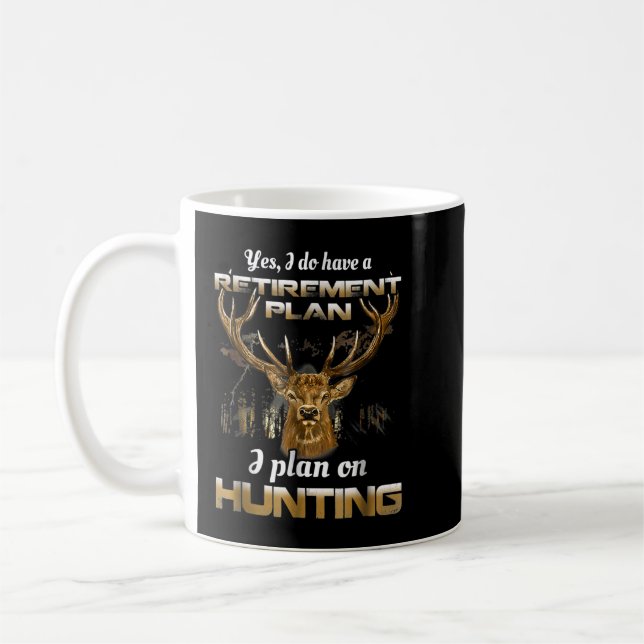 Caneca De Café Bow Hunting Shirt Fun My Retirement Plan  (Esquerda)