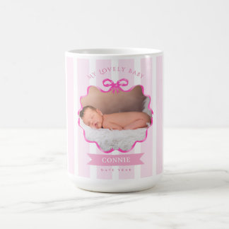 Caneca De Café Bow Ribbon New Born Baby Girl