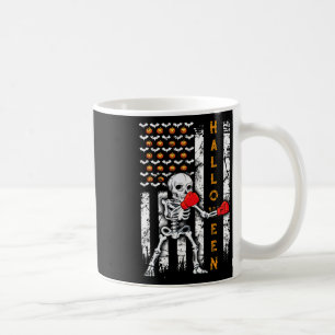 Caneca De Café Boxe de Esqueleto Halloween Boxeador Kickboxing Mm