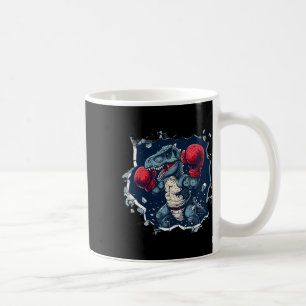 Caneca De Café Boxeador Dinossauro Boxeador T-rex Kickboxing Dino