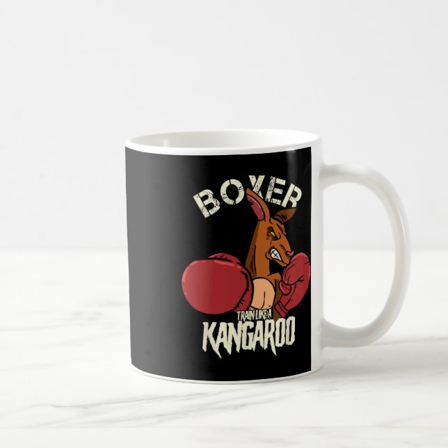 Caneca De Café Boxer Boxe Kickboxing Treine Como Um Canguru  (Direita)