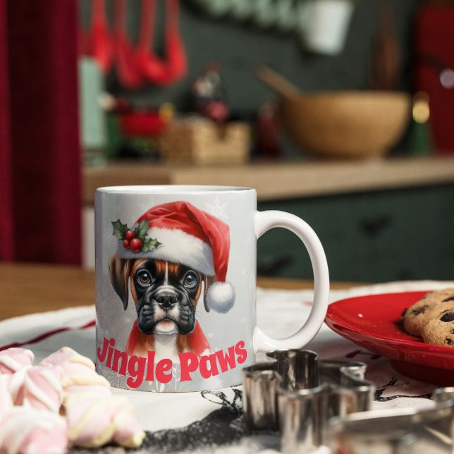 Caneca De Café Boxer Cachorro Jingle Paws  (Criador carregado)