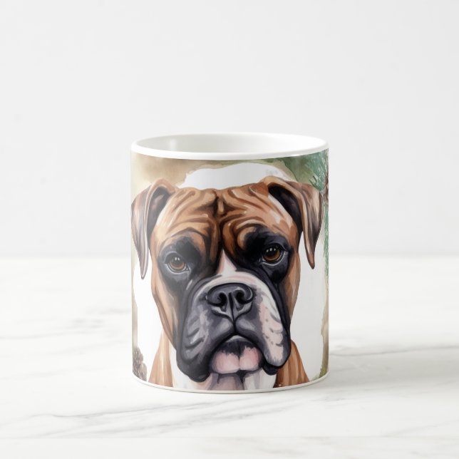 Caneca De Café Boxer Christmas Wreath Festivo Pup (Centro)