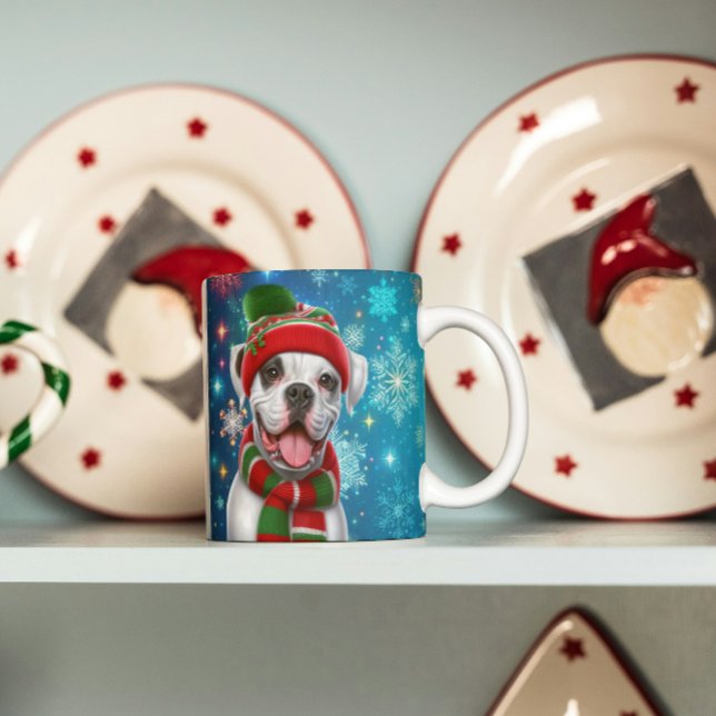 Caneca De Café Boxer Dog Feliz Howlidays! (Criador carregado)