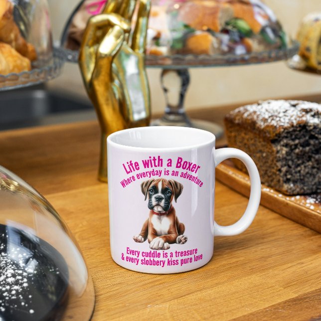 Caneca De Café Boxer Dog Life Cheio de Aventuras (Criador carregado)