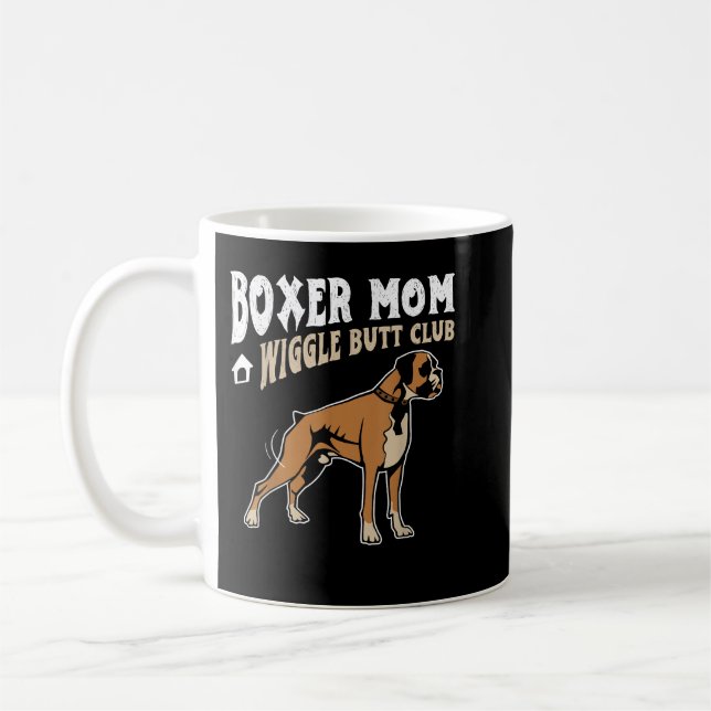 Caneca De Café Boxer Mãe Wiggle Bumbum design Boxer design Dog (Esquerda)