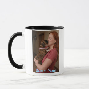 Caneca de Café Boxer Mom com adorável cachorrinho
