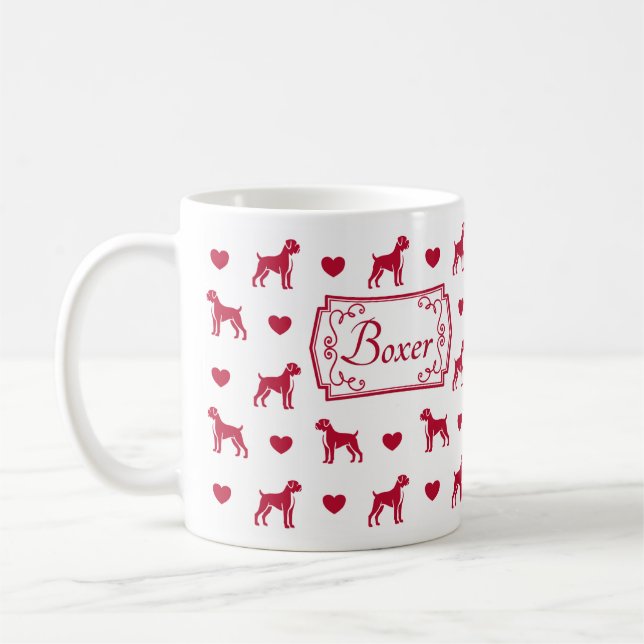 Caneca De Café Boxer Mug Com Corações (Esquerda)