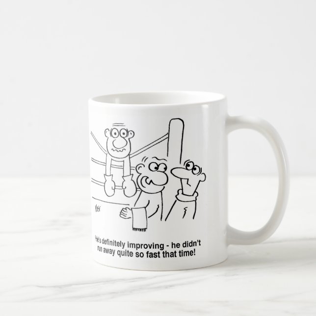 Caneca De Café Boxer On the Ropes Cartoon (Direita)
