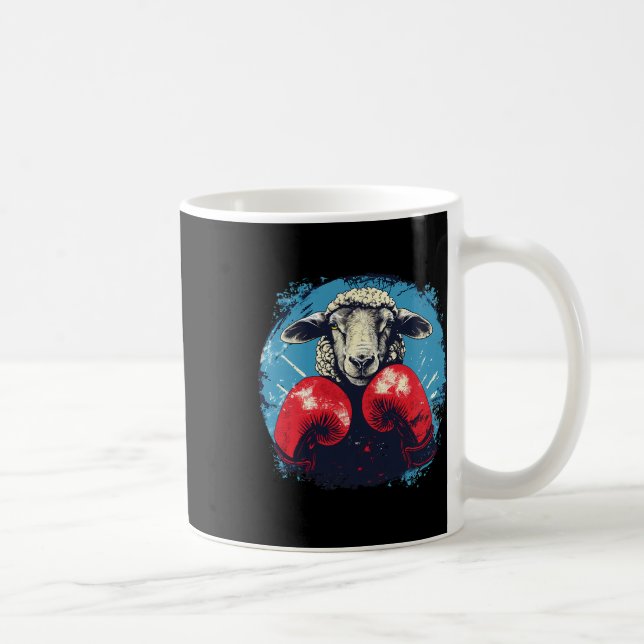 Caneca De Café Boxer Sheep With Boxing Gloves Kickboxing Funny Bo (Direita)