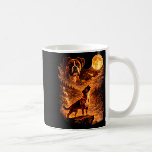 Caneca De Café Boxer uivando para a lua engraçado boxer vintage c