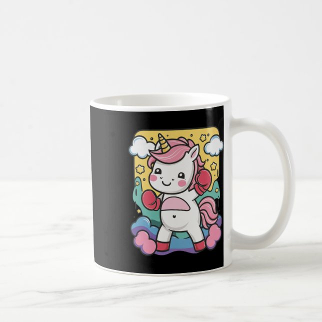 Caneca De Café Boxer Unicorn Com Luvas Boxing Adora Boxing (Direita)