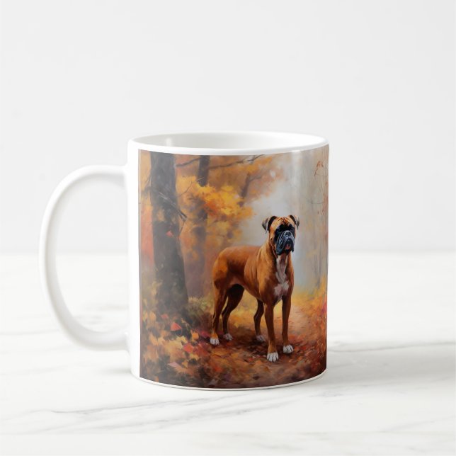 Caneca De Café Boxin no outono Folhas Cair Inspire (Esquerda)