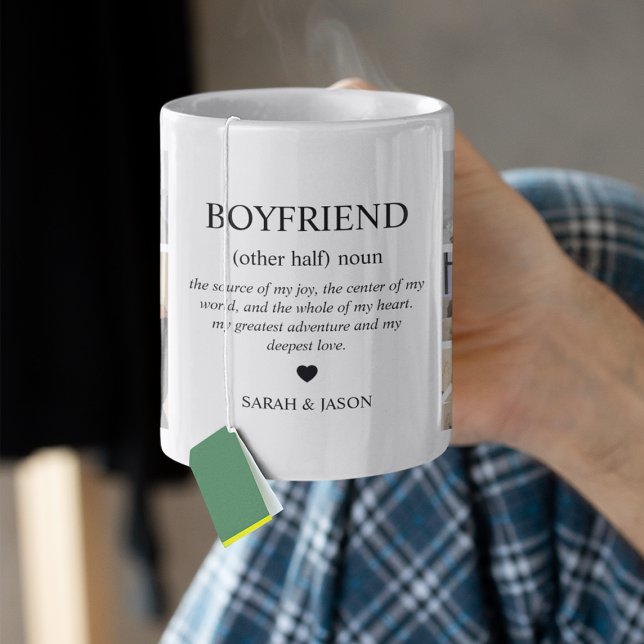 Caneca De Café Boyfriend Definition Photo Collage (Criador carregado)