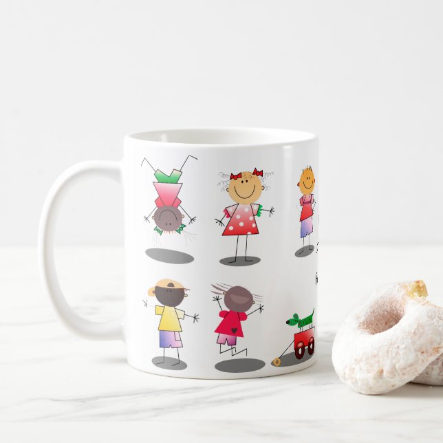 Caneca De Café Boys E Meninas De Café Mais Amigos (Com Donut)