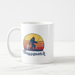 Caneca De Café Bquatch! Divertido Bigfoot Pesca Outdoor Retro 1 