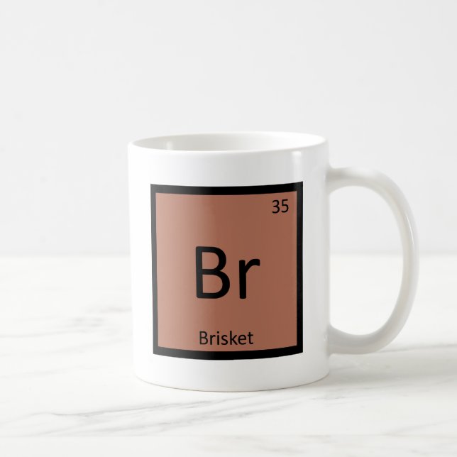 Caneca De Café Br - símbolo da mesa periódica da química da carne (Direita)