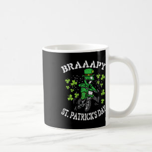 Caneca De Café Braaapy Dia de São Patrício Motocross Bicicleta de