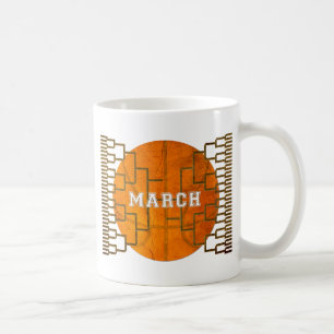 Caneca De Café Bracketologia Marcha de Basquete Atenção