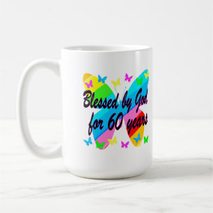 CANECA DE CAFÉ BRAÇO ABERTO POR DEUS 60º ANIVERSÁRIO DESIGN