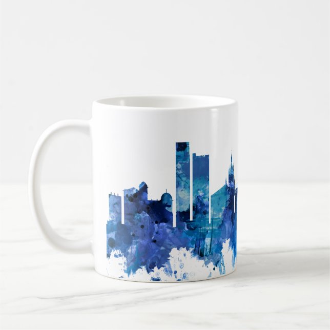 Caneca De Café Bradford England Skyline Blue (Esquerda)