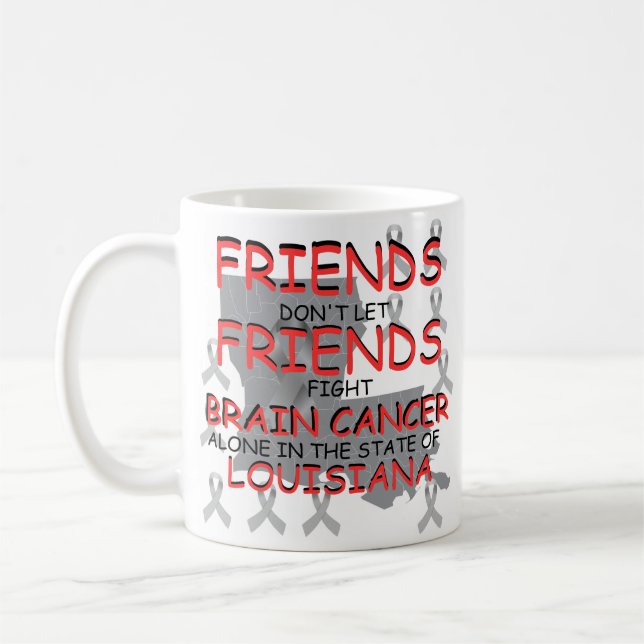 Caneca De Café Brain Cancer Awareness in Louisiana  (Esquerda)