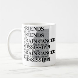 Caneca De Café Brain Cancer Awareness in Mississippi