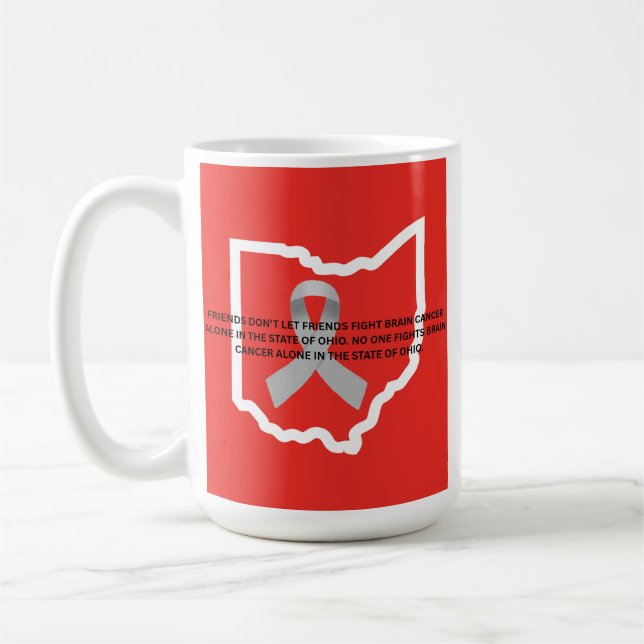 Caneca De Café Brain Cancer Awareness in Ohio (Esquerda)