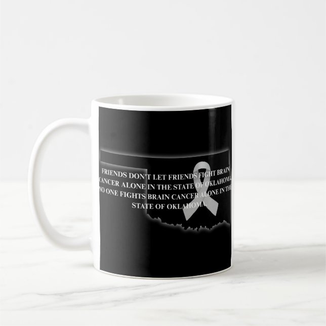 Caneca De Café Brain Cancer Awareness in Oklahoma  (Esquerda)
