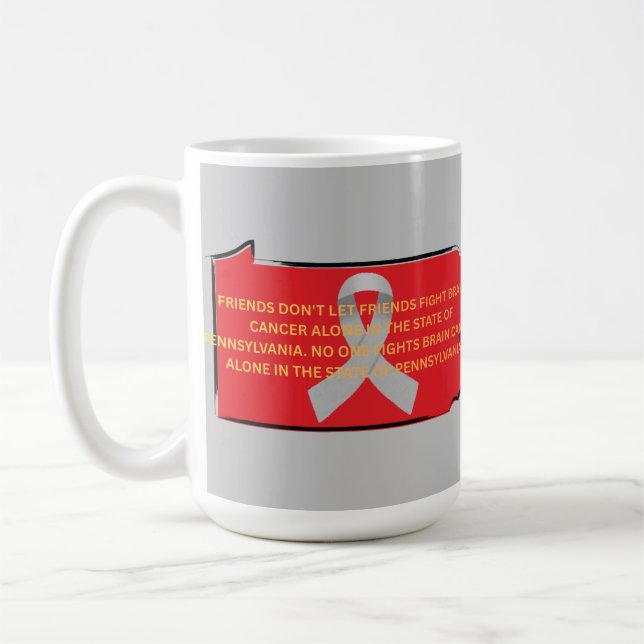 Caneca De Café Brain Cancer Awareness in Pennsylvania  (Esquerda)