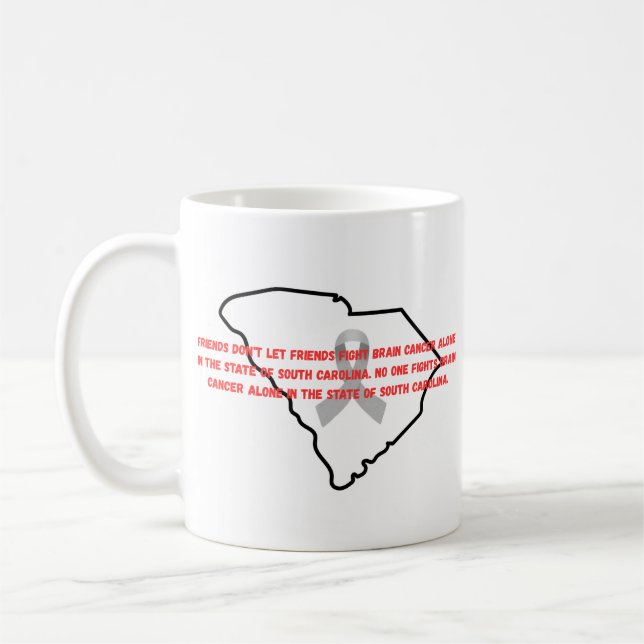 Caneca De Café Brain Cancer Awareness in South Carolina  (Esquerda)