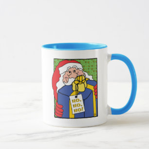 Caneca de café branca clássica Santa Claus "Ho, Ho