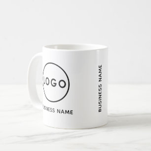 Caneca de Café Branca com Nome da Marca do Logotip