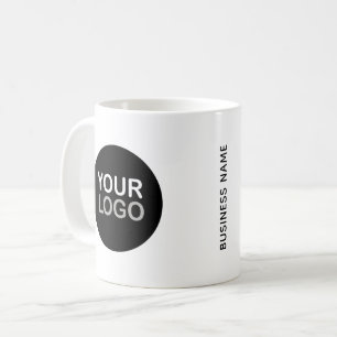 Caneca de Café Branca com Nome do Logotipo da Empr