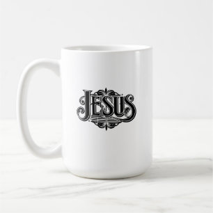 Caneca de Café Branca com o Nome de Jesus