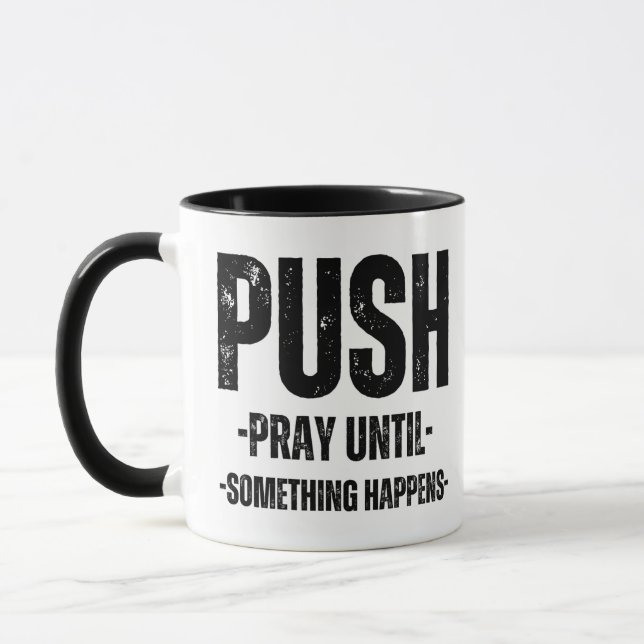 caneca de café branca e preta, com citação motivad (Esquerda)