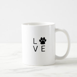 Caneca de café branca para amantes de cães “AMOR”