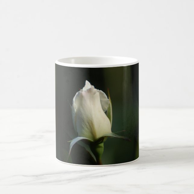 Caneca de café branca rosebuda (Centro)