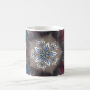 Caneca De Café Branco azul brilhante da estrela festiva elegante
