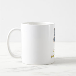 Caneca De Café Branco Azul Creme Borboleta Ouro Sonhos