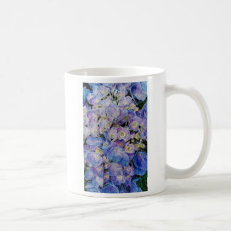 Caneca de café branco azul do Hydrangea