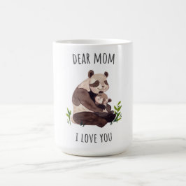 Caneca De Café Branco Castanho, Panda Querida Mãe Mug