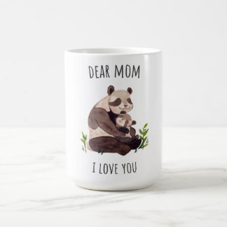 Caneca De Café Branco Castanho, Panda Querida Mãe Mug