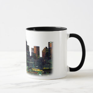 Caneca de café branco com a skyline de Dallas
