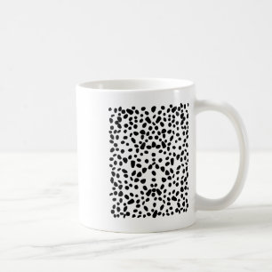 Caneca De Café Branco Com Bolinhas Negras Dalmático _1