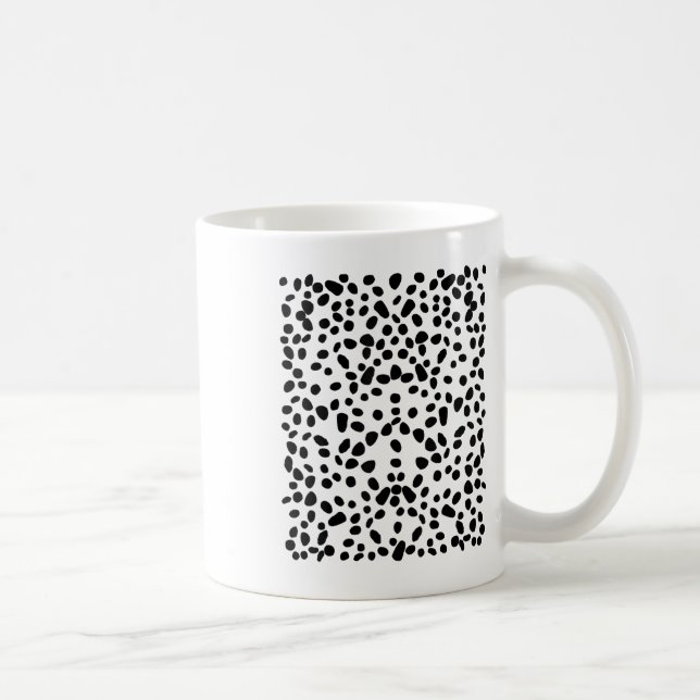 Caneca De Café Branco Com Bolinhas Negras Dalmático _1 (Direita)