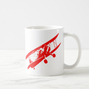 Caneca De Café Branco decoração clássica do avião do vintage 