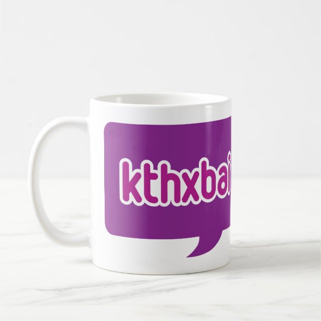 caneca de café branco do kthxbai (Esquerda)